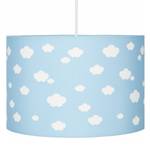 Hanglamp Wolk 7 katoen/roestvrij staal - 1 lichtbron - Babyblauw