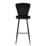 Chaises de bar Bouilly (lot de 2) Velours / Métal - Noir