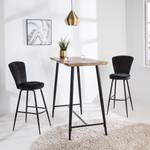 Chaises de bar Bouilly (lot de 2) Velours / Métal - Noir