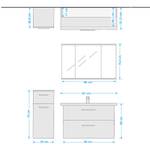 Badezimmerset 6005 III (3-teilig) Inklusive Beleuchtung - Graphit - Breite: 142 cm