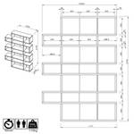 Open kast London III fineer van echt hout - Walnoothout / Wit