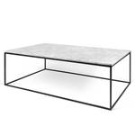 Salontafel Gleam I marmer/metaal - Wit/zwart - Breedte: 120 cm