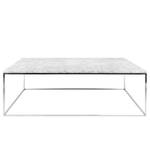 Salontafel Gleam I marmer/metaal - Wit/chroomkleurig - Breedte: 120 cm