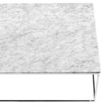 Marmor-Couchtisch Gleam Teilmontiert Marmor / Metall - Weiß / Chrom - Breite: 120 cm
