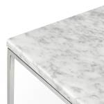Table basse Gleam II Marbre / Métal - Blanc / Chrome