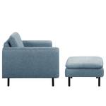 Fauteuil La Motte geweven stof - Geweven stof Sogol: Jeansblauw - Met hocker