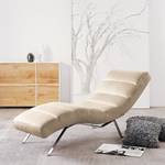 Ligfauteuil Kasson geweven stof - Geweven stof Urda: Cappuccino - Zilver