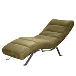 Chaise relax Kasson Cuir véritable - Cuir Nelja: Vert olive - Argenté