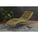 Chaise relax Kasson Cuir véritable - Cuir Nelja: Vert olive - Argenté