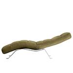 Chaise relax Kasson Cuir véritable - Cuir Nelja: Vert olive - Argenté