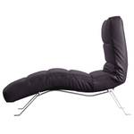 Ligfauteuil Kasson echt leer - Leer Domna: Aubergine - Zilver