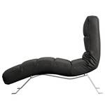 Chaise relax Kasson Cuir véritable - Cuir Nadra: Noir - Argenté