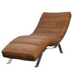 Chaise relax Kasson Cuir véritable - Cuir Arelia: Cognac - Argenté