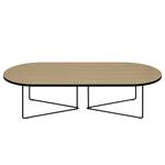 Table basse Oval Placage en bois véritable / Métal - Chêne clair