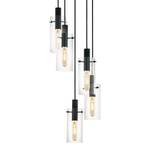 Hanglamp Montefino transparant glas/staal - 5 lichtbronnen