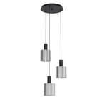 Hanglamp Gorosiba rookglas/staal - 3 lichtbronnen