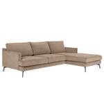 Ecksofa Vieux Bourg Webstoff - Flachgewebe Nona: Taupe - Longchair davorstehend rechts