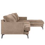 Ecksofa Vieux Bourg Webstoff - Flachgewebe Nona: Taupe - Longchair davorstehend rechts