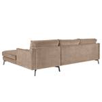 Ecksofa Vieux Bourg Webstoff - Flachgewebe Nona: Taupe - Longchair davorstehend rechts