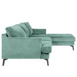 Ecksofa Vieux Bourg Webstoff - Flachgewebe Nona: Blau - Longchair davorstehend rechts