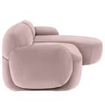 Ecksofa Viborg Flachgewebe - Flachgewebe Meave: Mauve - Longchair davorstehend rechts