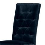Gestoffeerde stoel Selda III fluweel/massief beukenhout - Donkerblauw