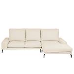 Ecksofa Penda mit Longchair Webstoff Sogol: Creme