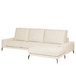 Ecksofa Penda mit Longchair Webstoff Sogol: Creme