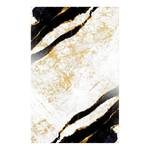 Laagpolig vloerkleed Mera katoen/polyester - zwart/wit/goudkleurig - 120 x 180 cm