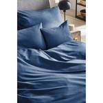 Luxus-Satin-Bettwäsche Montainville Baumwolle - Jeansblau - 135 x 200 cm + Kissen 80 x 80 cm