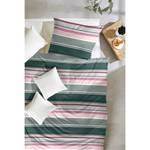 Beddengoed Late Summer Stripe katoen - Grijs/roze - 155x220cm + kussen 80x80cm