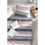 Beddengoed Late Summer Stripe katoen - Grijs/beige - 135x200cm + kussen 80x80cm