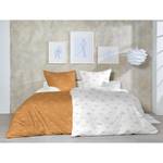 Parure de lit Sabrina Coton - Orange / Blanc - 155 x 220 cm + oreiller 80 x 80 cm
