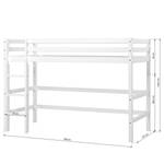 Lit mezzanine Hoppekids Basic II Blanc - Bois massif - 208 x 145 x 101 cm