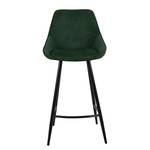 Chaises de bar Lex (lot de 2) Velours côtelé / Métal - Vert foncé