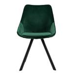 Chaises capitonnées Ritz (lot de 2) Velours / Métal - Vert foncé