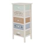 Commode Le Merlan Paulownia massif - Blanc / Multicolore - Hauteur : 86 cm