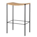 Tabouret de bar Bonao Rotin / Fer - Naturel / Noir