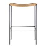 Tabouret de bar Bonao Rotin / Fer - Naturel / Noir