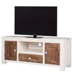 Tv-meubel Maison massief acaciahout - Stone acaciahout/antiek wit
