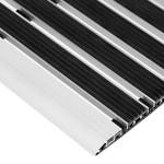 Deurmat Exclusive aluminium/rubber - zwart/zilverkleurig - 60 x 90 cm