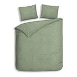 Parure de lit GOTS Franela Flanelle - Vert - 240 x 200/220 cm + 2 oreillers 70 x 60 cm