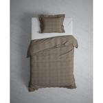 Parure de lit Diamante Satin de coton - Taupe - 140 x 200/220 cm + oreiller 70 x 60 cm