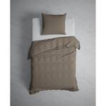 Parure de lit Punto Satin de coton - Taupe - 135 x 200 cm + oreiller 80 x 80 cm