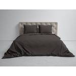 Parure de lit Punto Satin de coton - Anthracite - 200 x 200 cm + 2 oreillers 80 x 80 cm