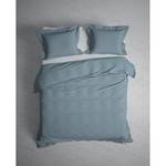 Parure de lit Punto Satin de coton - Bleu Gris - 200 x 200/220 cm + 2 oreillers 70 x 60 cm