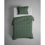 Parure de lit Punto Satin de coton - Vert - 260 x 200/220 cm + 2 oreillers 70 x 60 cm