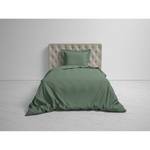 Parure de lit Punto Satin de coton - Vert - 200 x 200/220 cm + 2 oreillers 70 x 60 cm