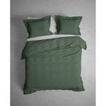 Parure de lit Punto Satin de coton - Vert - 200 x 200/220 cm + 2 oreillers 70 x 60 cm