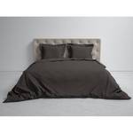 Parure de lit Punto Satin de coton - Anthracite - 240 x 200/220 cm + 2 oreillers 70 x 60 cm